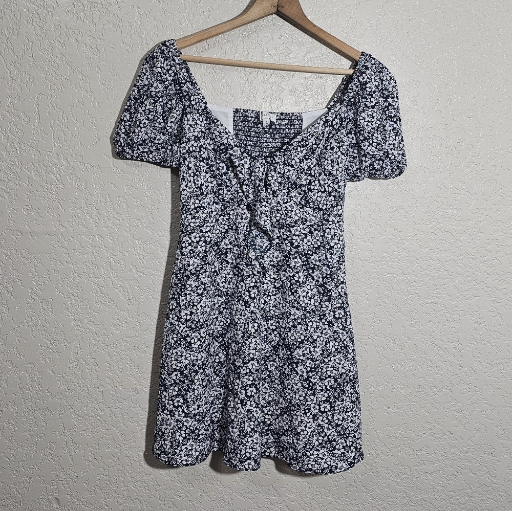 Gianni Bini Blue Floral Cottagecore Mini Sundress